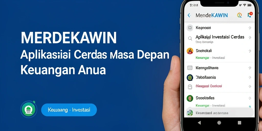 Tampilan antarmuka utama aplikasi Investasi MERDEKAWIN yang menarik dan informatif.