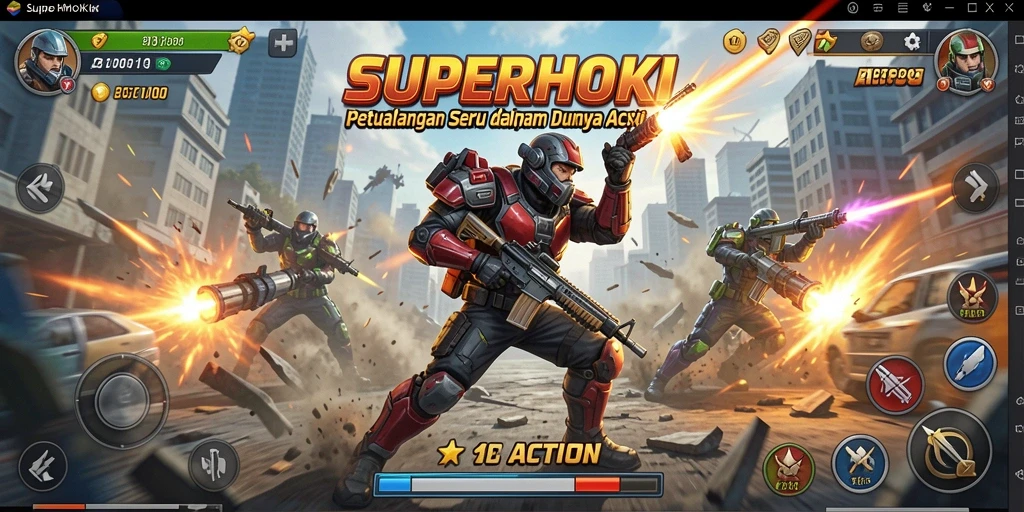Antarmuka SUPERHOKI yang menawan dan penuh aksi.