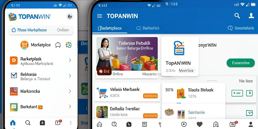 Antarmuka pengguna TOPANWIN menunjukkan kemudahan berbelanja online.